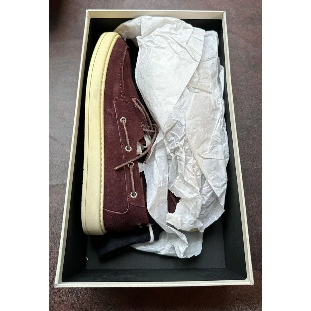Heschung Paris Men’s Dock Shoe Size 11 Suede Lace Up New with Dust Bags
